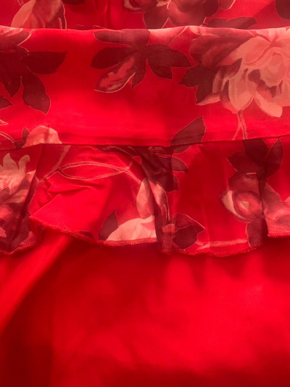 Vintage 90s red floral knee length dress - Picture 4 of 7
